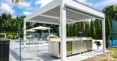 Pergola with adjustable louvers 1